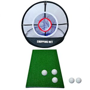 Golf-Übungsmatte OOING Golf Elite Chipping Net Bundle Set, 51cm Pop Up Golf Chipping Netz