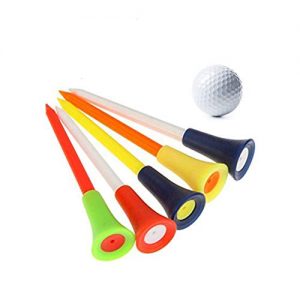Golf-Tees Zeagro aus Kunststoff, mehrfarbig, 80 mm, strapazierfähiges Gummi-Polster, 50 Stück