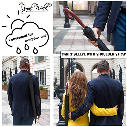 Golfschirm Royal Walk Groß XXL 54 inch Automatik Reise Golf Regenschirm für Damen und Herren Sturmfest Windsicher