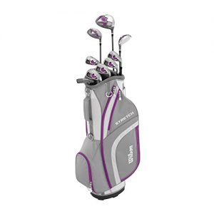 GolfschlÃ¤ger Wilson Anfänger-Komplettsatz, 9 Golfschläger mit Cartbag, Damen, Linkshand, Stretch