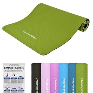 Gymnastikmatte MSPORTS Yoga-Premium inkl. Übungsposter 183 x 61 x 0,8 cm