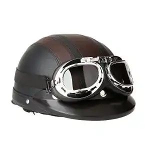 Halbschalenhelm KKmoon Motorrad Roller Open Face halbes Leder