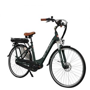 Bicicleta holandesa AsVIVA e-bike feminina 28″, passo a passo (bateria 13Ah)