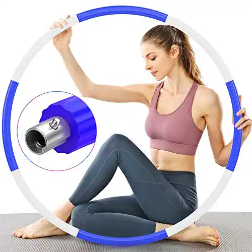 Hula-Hoop-Reifen 1,2 kg TTMOW Hula Reifen Hoop Erwachsene für Fitness, Verbesserter Hoola Reifen Edelstahlkern