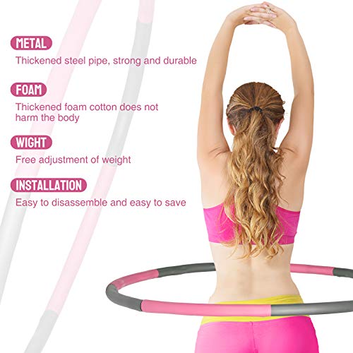 Hula-Hoop-Reifen LIUMY Fitnesskreis, Schlankheits Kreis zur Gewichtsverlust, Reifen mit Schaumstoff
