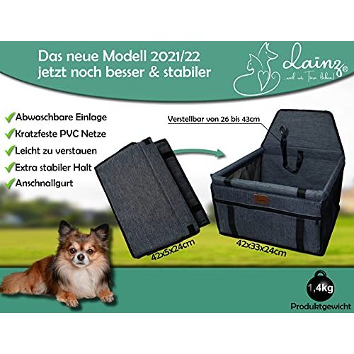 Hunde-Autositz dainz Stylischer Hunde-Auto-Sitz für kleine Hunde