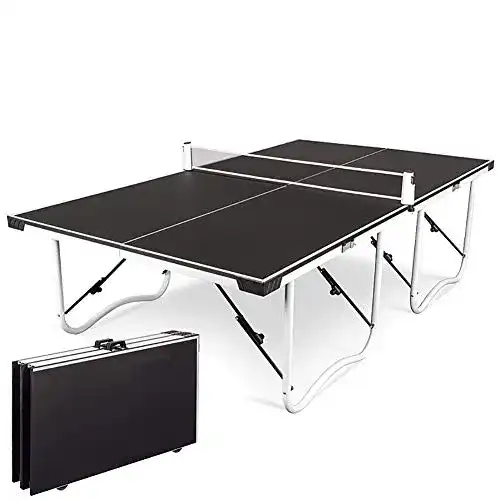 Indoor-Tischtennisplatte RSGK Faltbare Tischtennisplatte, bewegliche Tischtennisplatte für Familien mit Flaschenzug,indoor-Sport