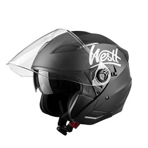 Jethelm Westt Jet Motorrad-Helm I Motorradhelm schwarz-matt
