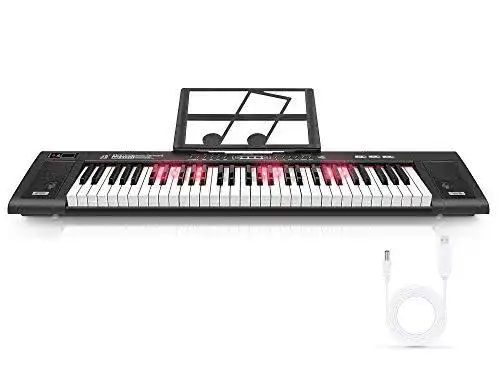 Keyboard mit Leuchttasten Magicfun Tastatur Klavier 61 Tasten