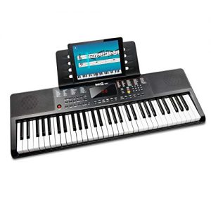 Keyboard RockJam kompaktes 61 Tasten mit Notenständer, Netzteil