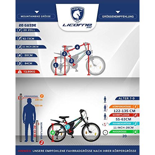 Kinderfahrrad 20 Zoll Licorne Bike Guide Premium Mountainbike
