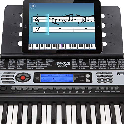 Kinderkeyboard RockJam 54 Tasten Keyboard Klavier mit Netzteil