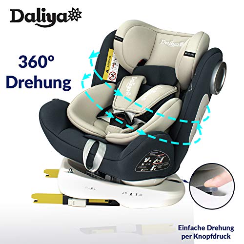 Kindersitz drehbar Daliya Sedion Kinderautositz 0-36KG 360° Grau
