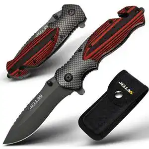 Klappmesser Jellas Aktualisiert 4-in-1 9Cr18Mov Edelstahl Outdoor