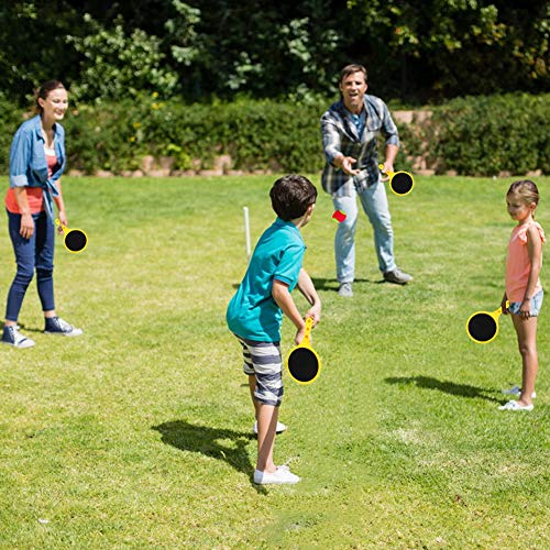 Klettballspiel EQLEF für Kinder, Klett-Self-Stick-Schläger-Wurf- und Fang-Sportspielset Sand