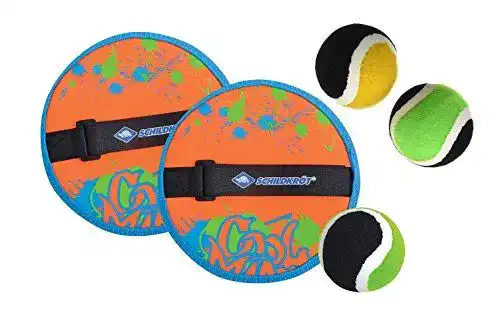Klettballspiel Schildkröt Funsports Schildkröt Neopren Klettball Set, 2 Neopren Handfänger mit weitenverstellbarer Handschlaufe