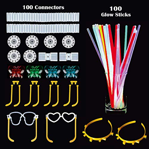 Knicklichter IREGRO 100 Stücke, Leuchtstäbe, Glow Sticks, Neon