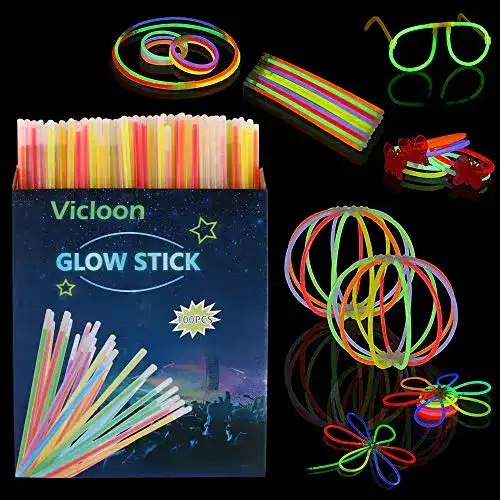 Knicklichter Vicloon , 100 Stücke 5-Farbmix Leuchtstäbe