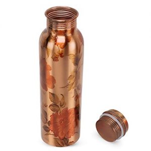 Kupfer-Trinkflasche Zap Impex Reine kupferne Blume gedruckt