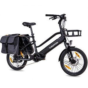 Lastenrad CHRISSON 20 Zoll E-Bike Lastenfahrrad ECARGO schwarz – Elektro Cargo Bike