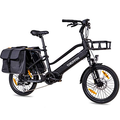 Die beste lastenrad chrisson 20 zoll e bike lastenfahrrad ecargo schwarz elektro cargo bike Bestsleller kaufen