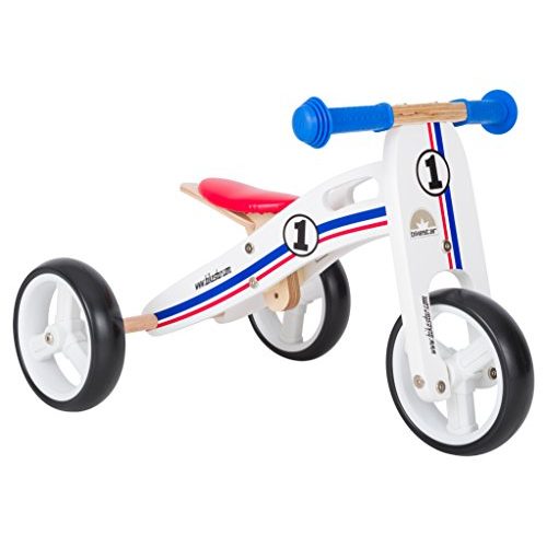 Laufdreirad BIKESTAR Mini Kinder Laufrad Holz Lauflernrad mit DREI Rädern