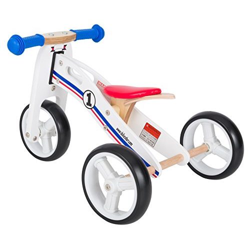 Laufdreirad BIKESTAR Mini Kinder Laufrad Holz Lauflernrad mit DREI Rädern