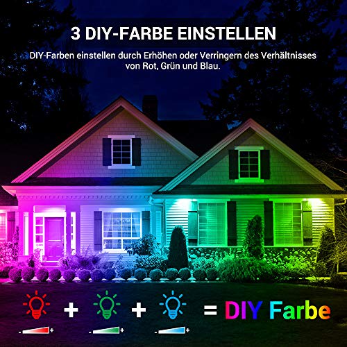 LED-Außenstrahler MustWin RGB LED Strahler 50W Fluter 2er
