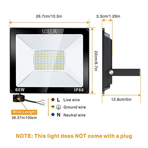 LED-Strahler SOLLA 60W LED Flutlicht Outdoor-Sicherheitsleuchte