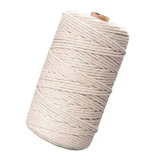 Makramee-Garn TENSUN 3mm x 200m Baumwolle Garn Naturlich