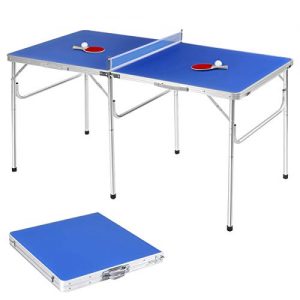 Mini-Tischtennisplatte GOPLUS Tischtennisplatte klappbar, Tischtennistisch, Tischtennis Platte mit Netz