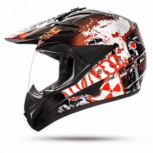 Motocross-Helm ATO-Helme ATO-Moto GS War Black mit Visier