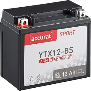 Motorrad-Batterie Accurat Motorradbatterie YTX12-BS 10Ah