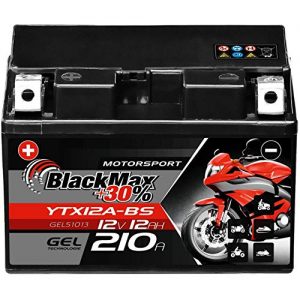 Motorrad-Batterie BlackMax YTX12A-BS Motorradbatterie GEL
