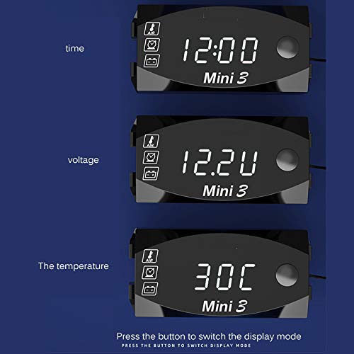 Motorrad-Uhr FORNORM 3 in 1 Voltmeter Uhr Thermometer Anzeige