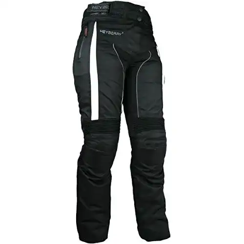 Motorradhose HEYBERRY Damen sportlich Textil Schwarz Weiß