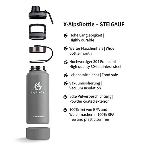 Outdoor-Thermoskanne hydro2go ® Edelstahl Trinkflasche 1l