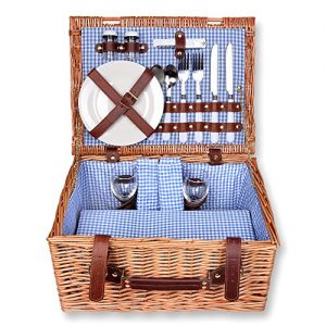 Picknickkorb Schramm ® 40x30x20cm rechteckig aus Weidenholz