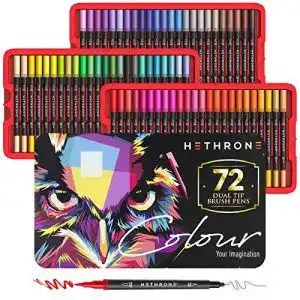 Pinselstifte Hethrone Dual Tip Brush Pen Set 72 Malstifte Filzstift