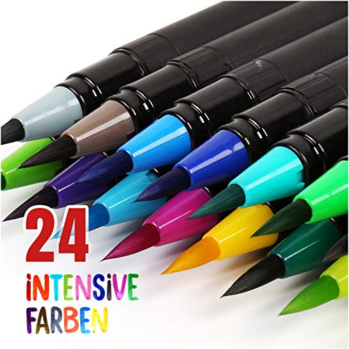 Pinselstifte int!rend 51er Set I 24 Aquarellfarben, 2 Wassertankpinsel