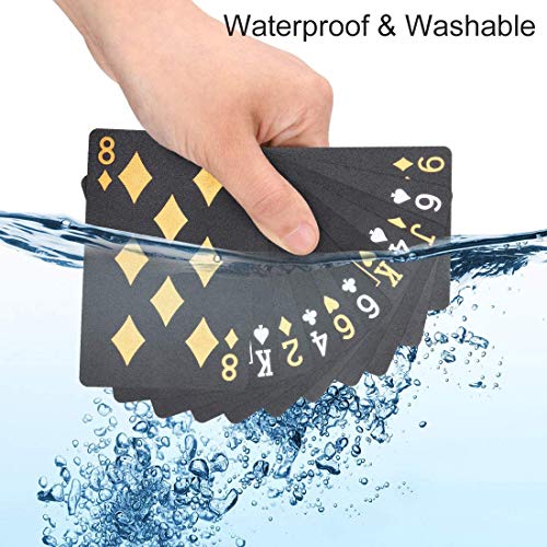 Pokerkarten Joyoldelf Schwarze Spielkarten, Wasserfest