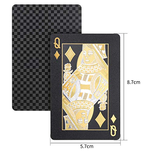 Pokerkarten Joyoldelf Schwarze Spielkarten, Wasserfest
