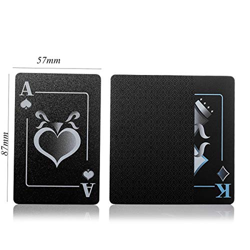 Pokerkarten Oumezon Premium Schwarze Wasserdichtes Profi