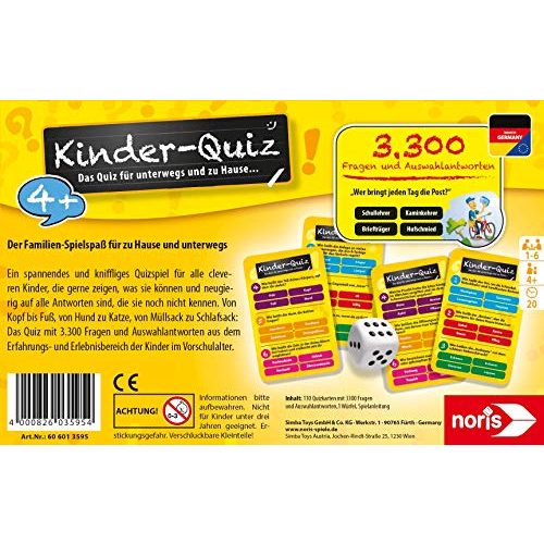 Quizspiele noris 606013595 Kinder-Quiz, der Familen-Spielspaß