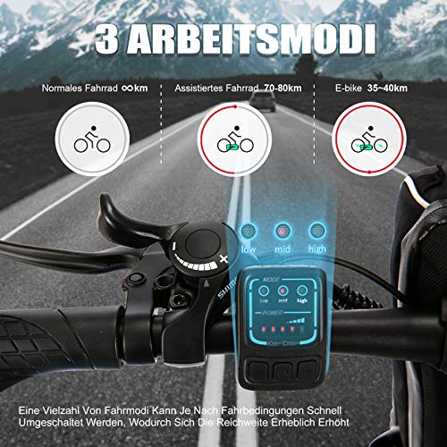 S-Pedelec Vivi Ebike Mountainbike Elektrofahrrad, 26 Zoll Ebike