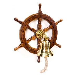 Schiffsglocke GR Maritimes Schiff-Steuerrad mit Glocke