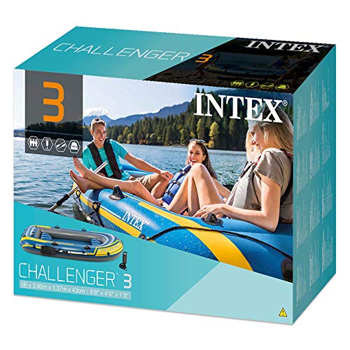 Schlauchboot Intex Challenger 3 Set 3-teilig – Blau / Gelb