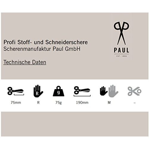 Schneiderschere Scherenmanufaktur Paul Schere, Schwarz, 21,2