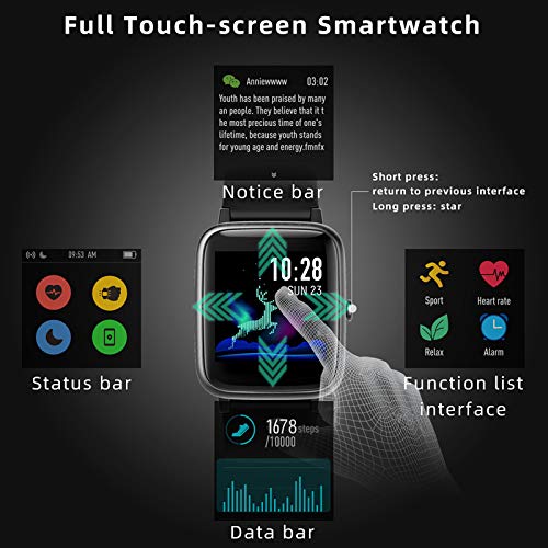 Schrittzähler LIFEBEE Smartwatch, Fitness Armbanduhr mit Pulsuhr