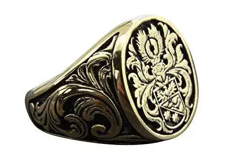 Siegelring myringshop Wappenring Edelstahl Vergoldet (60 (19.1))